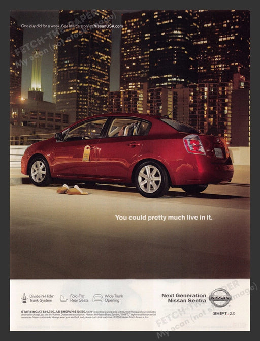 2007 Nissan Sentra Garage Roof City You Could Live in it Print Advertisement Ad