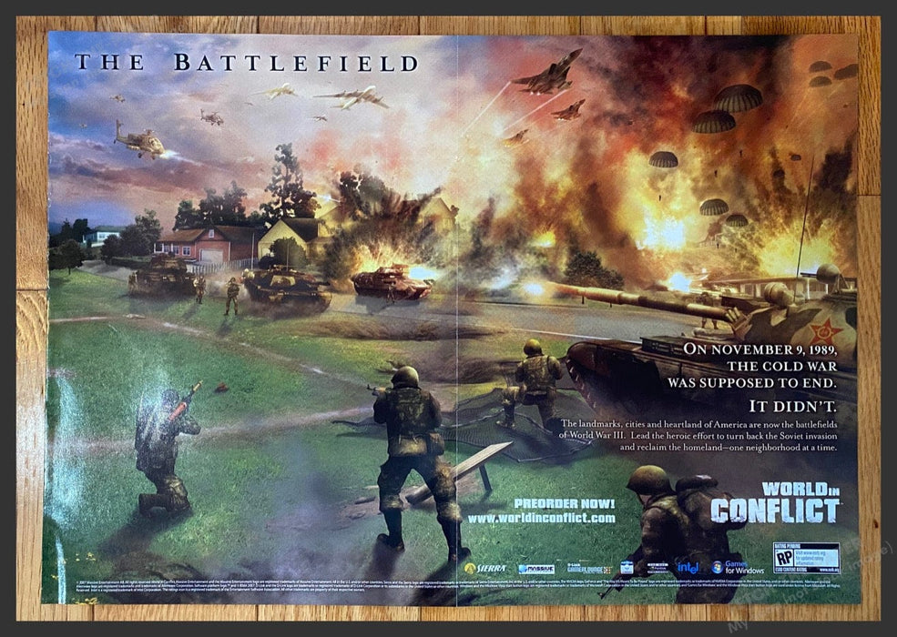 2007 World in Conflict Neighborhood Fold Out 10.5" x 15" Video Game Poster