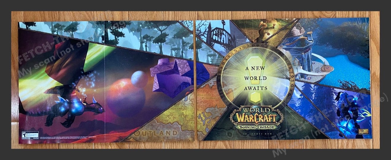 2007 World of Warcraft: Burning Crusade Fold Out Poster Video Game Print Ad