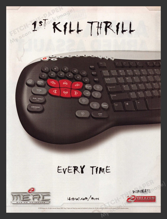 2007 Z Merc Gaming Keyboard Ideazon Dominate Video Game Print Advertisement