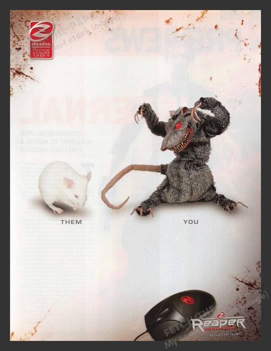 2007 Z Reaper Gaming Mouse Ideazon "Them" "You" Video Game Print Advertisement