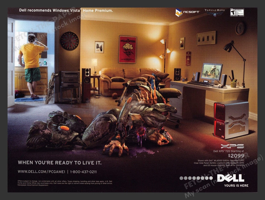 2008 Dell "When you're ready to live it" Computer Video Game Print Advertisement