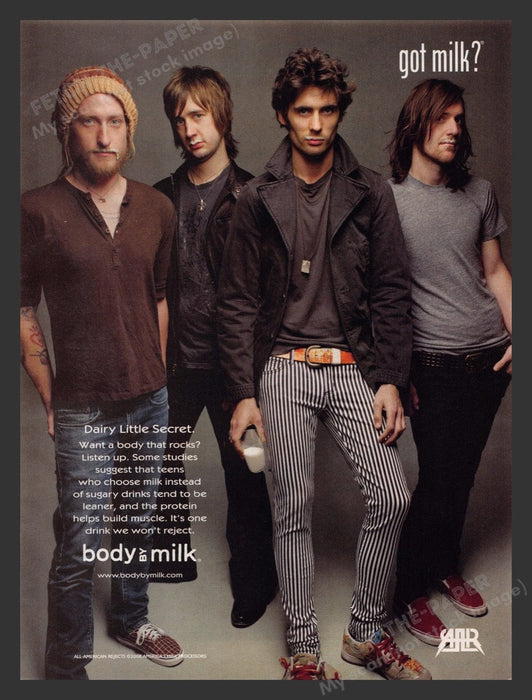 2008 "got milk?" All Amerian Rejects Band Print Advertisement Ad