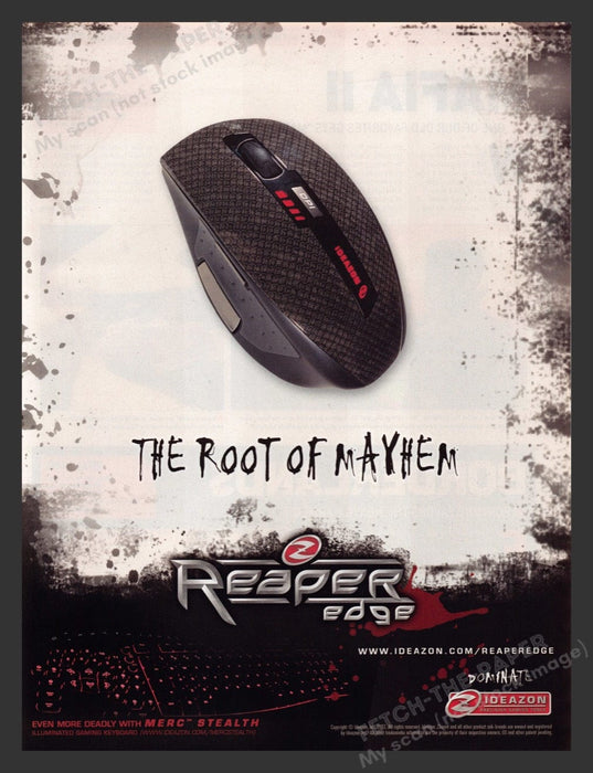 2008 Reaper Edge Ideazon Mouse "The root of mayhem" Video Game Print Ad