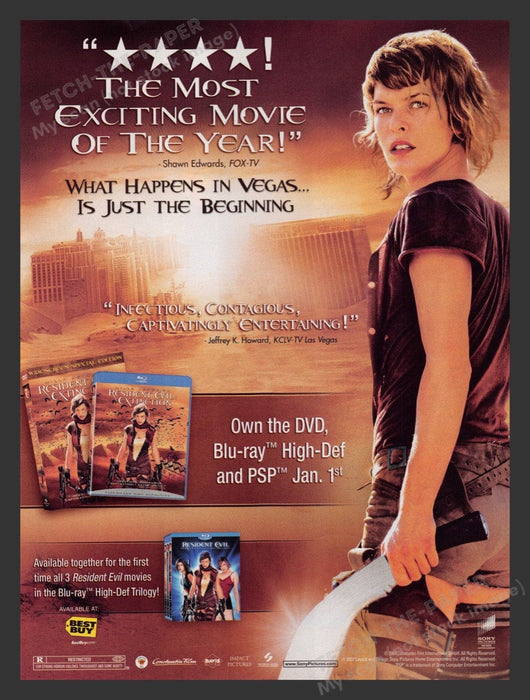 2008 Resident Evil Movie Promo Milla Jovovich Print Advertisement Ad