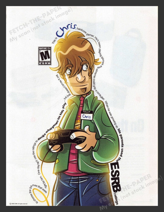 2011 ESRB Mature 17+ Chris Video Game Rating Print Advertisement