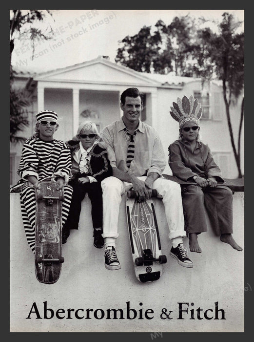 Abercrombie & Fitch Skateboards Kids in Costumes 1990s Print Advertisement 1996 Fetch the Paper!