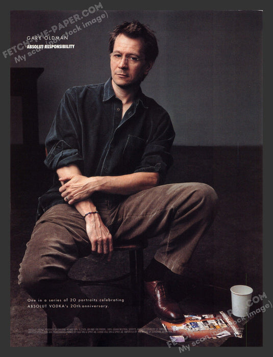 2000 Absolut Responsibility Gary Oldman Actor Alcohol Print Advertisement Ad.