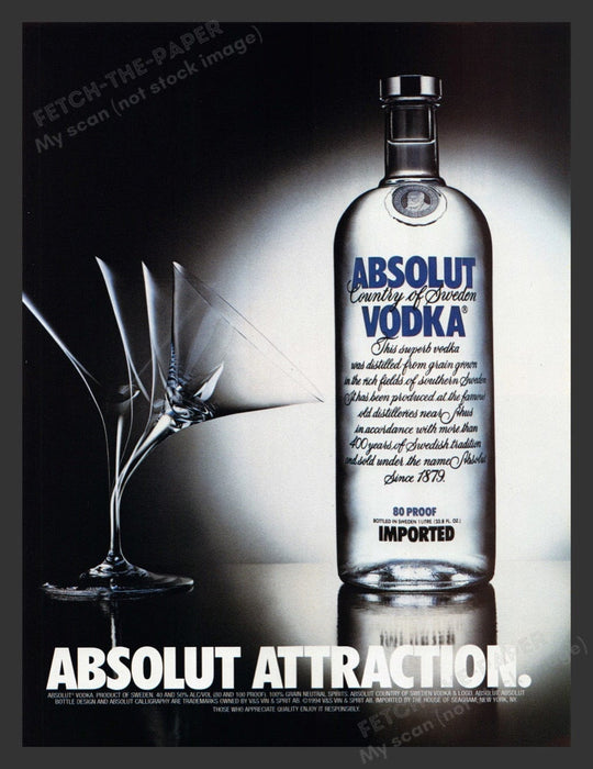 2002 Absolut Vodka "Absolut Attraction"  Print Advertisement Ad