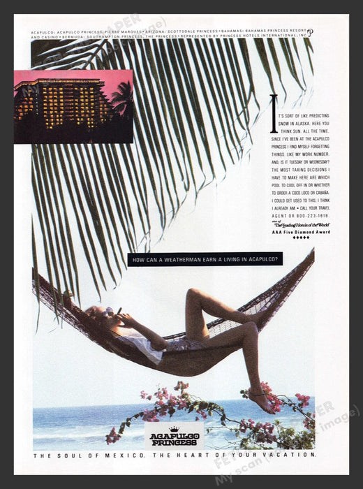 1994 Acapulco Princess Hotel in Mexico Print Advertisement Ad