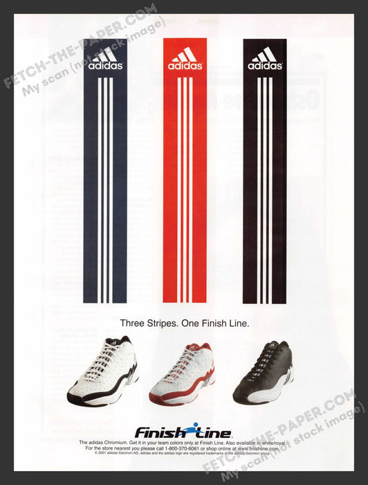 2001 Adidas Shoes "Chromium" Print Advertisement Ad.