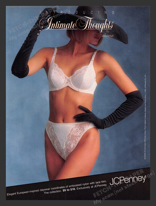 1989 Adonna "Intimate Thoughts" Lingerie Bra Panties Print Advertisement Ad