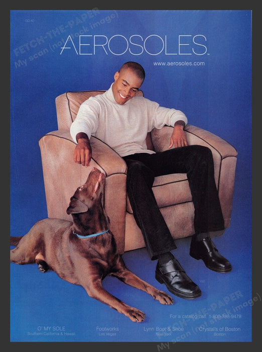 2000 Aerosoles Shoes Chocolate Lab Dog Print Advertisement Ad