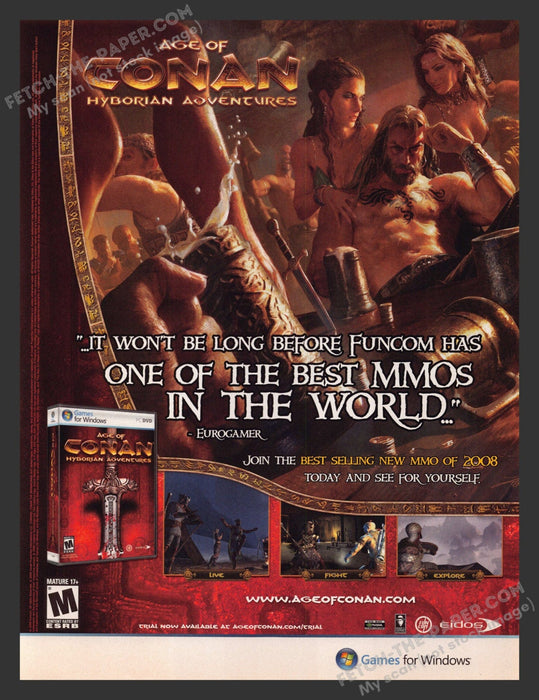 2009 Print Advertisement Age of Conan: Hyborian Adventures Video Game Ad.