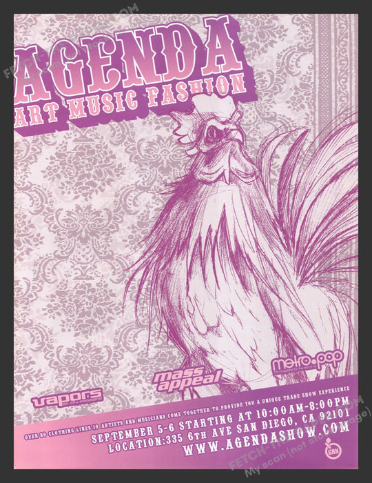 2003 Agenda Show San Diego Art Music Fashion Print Advertisement Ad.