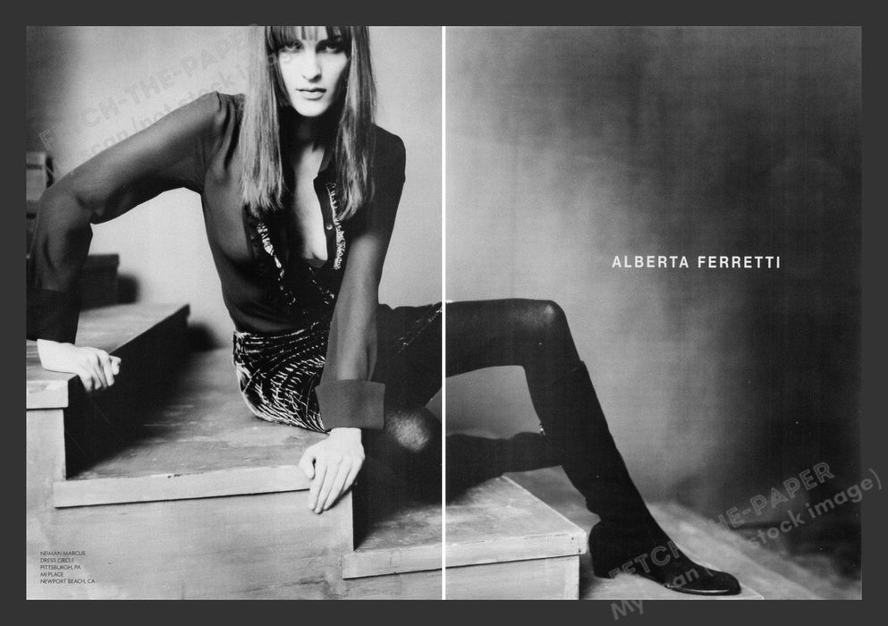 Alberta Ferretti Thin Model See Through 2000s Print Advertisement (2 pages) 2001 Fetch the Paper!