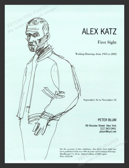 2005 Alex Katz NYC Art Gallery Show Print Advertisement Ad