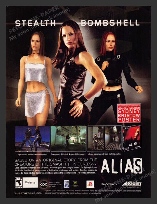 2004 Alias Jennifer Gardner Video Game Print Advertisement