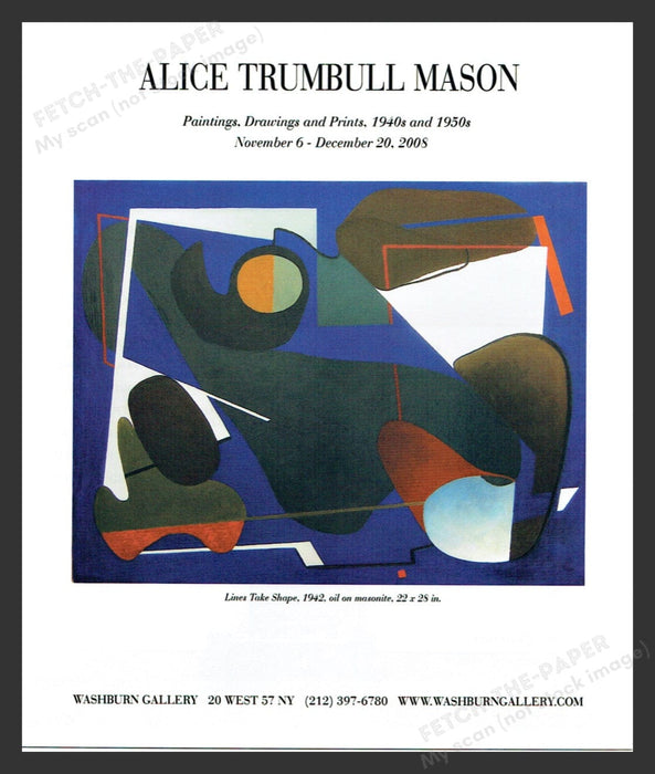 2008 Alice Trumbull Mason NYC Art Gallery Show Print Advertisement Ad