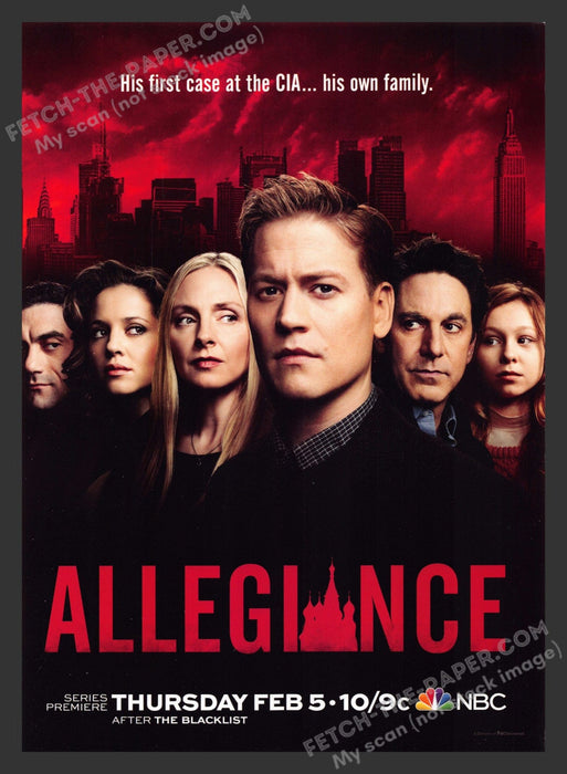 2015 Print Advertisement Allegiance T.V. Show Ad.