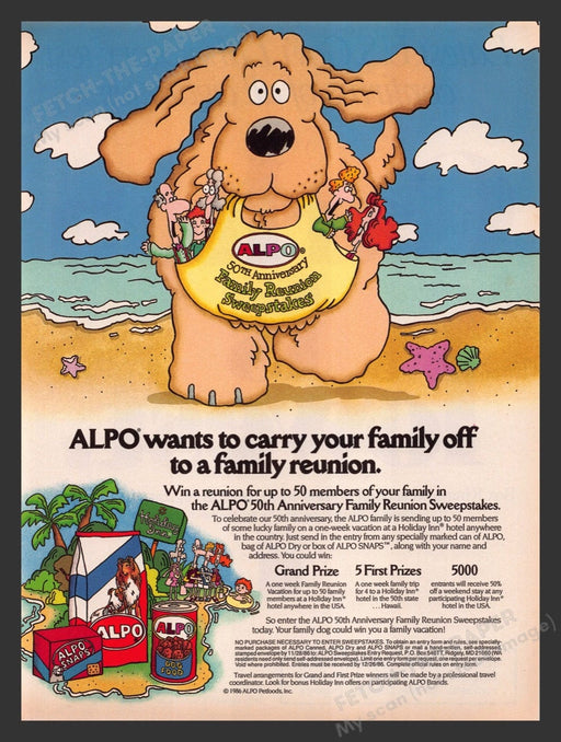 1986 Alpo 50th Family Reunion Sweepstakes Print Advertisement Ad