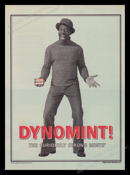 Altoids 2000s Print Advertisement 2000 Dynomint! Jimmie Walker Actor Fetch the Paper!