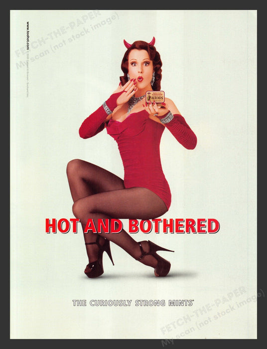 2000 Altoids "Hot and Bothered" Devil Girl Print Advertisement Ad.