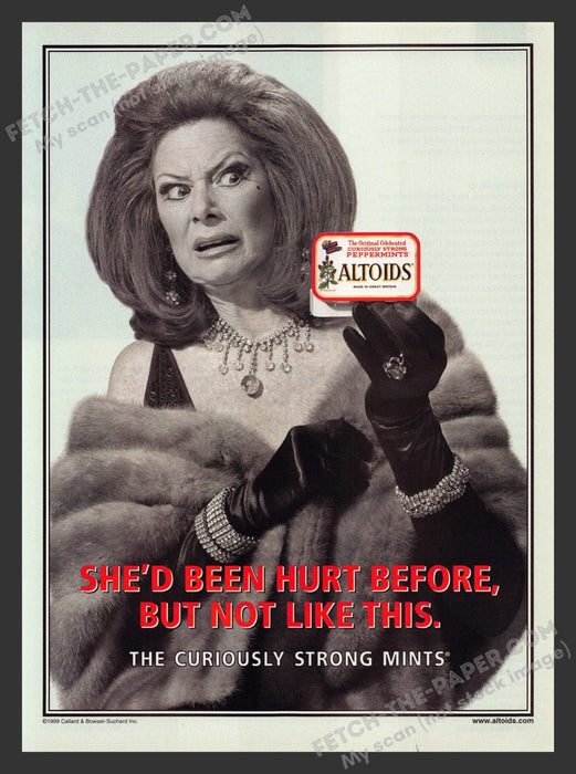 2001 Print Advertisement Altoids "She'd Been Hurt Before, But Not Like This" Ad.