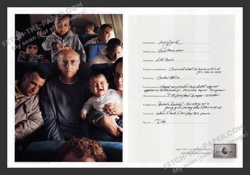 2007 Print Advertisement 2 Page American Express Credit Card  Larry David Actor.
