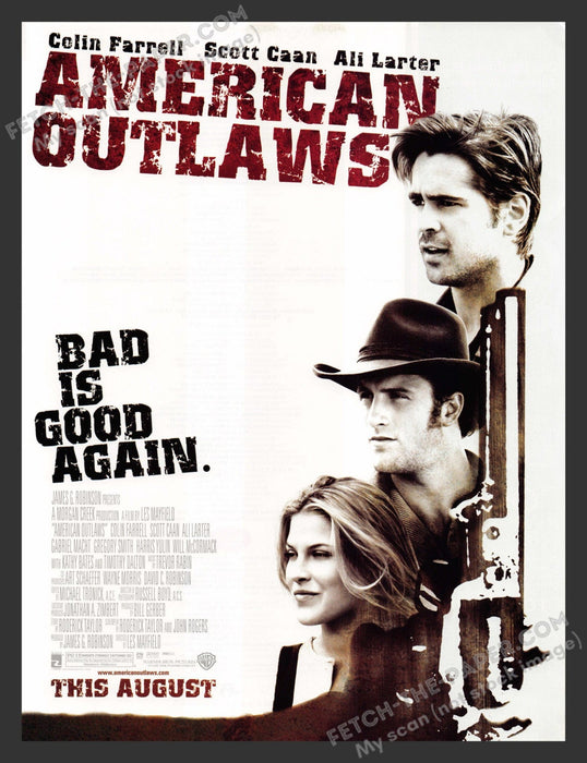 2001 American Outlaws Movie Release Colin Farrell Actor Advertisement Ad.