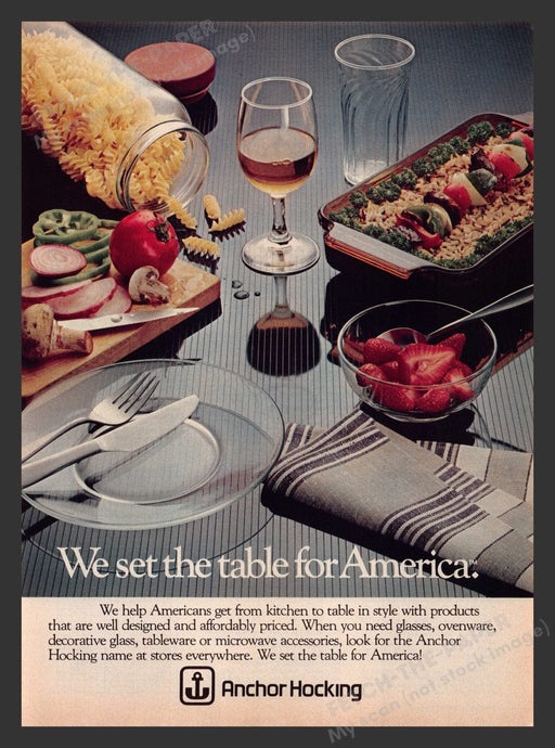 1981 Anchor Hocking Glass Ovenware, Tableware & Microwave Print Advertisement Ad