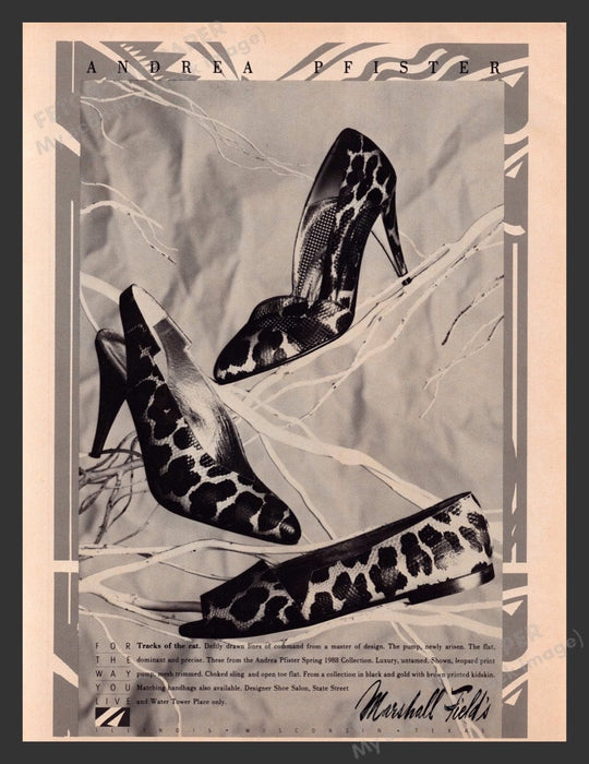 1988 Andrea Pfister Designer Shoes Marshall Field's Print Advertisement Ad