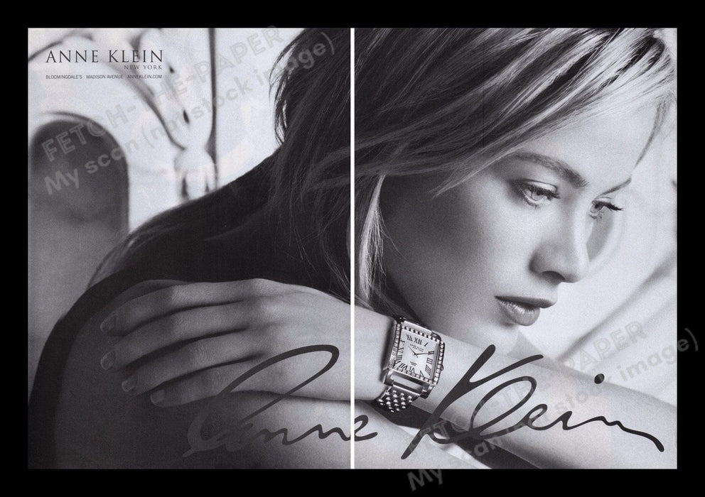 Anne Klein 2000s Print Advertisement Ad (2 pages) 2007 Watch Gorgeous Model Fetch the Paper!