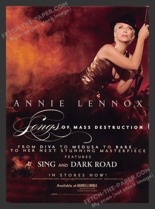 2007 Print Advertisement Annie Lennox "Songs of Mass Destruction" Musician Ad.