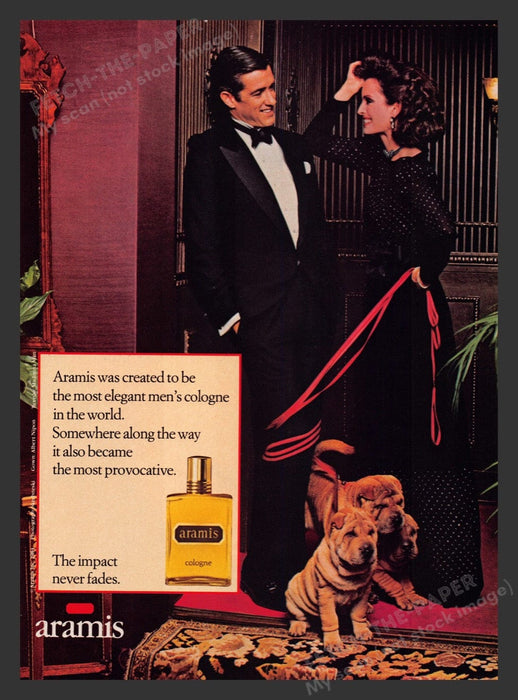 1984 Aramis Cologne Shar Pei Dogs Print Advertisement Ad