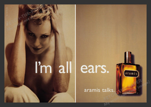 Aramis "I'm All Ears" Topless Cologne 1990s Print Advertisement (2 pages) 1994 Fetch the Paper!