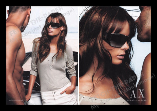 Armani Exchange Clothing 2000s Print Advertisement (2 pages) 2007 Sexy Couple Fetch the Paper!