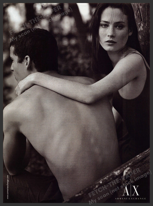 Armani Exhange Clothing 1990s Print Advertisement Ad 1999  Sexy Couple Fetch the Paper!