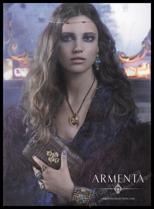 Armenta Jewelry 2000s Print Advertisement Ad 2011 Beautiful Model Fetch the Paper!