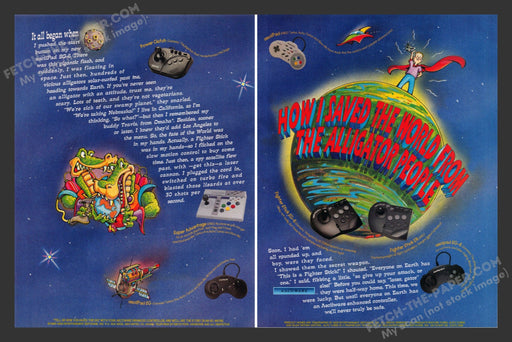 1993 Print Advertisement 2 Page Asciiware Enhanced Controller Video Game Ad.