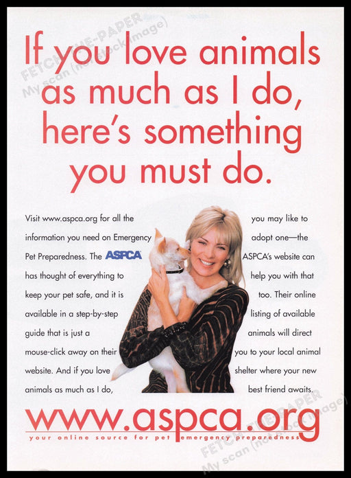 ASPCA Kim Cattrell 2000s Print Advertisement Ad 2003 Fetch the Paper!