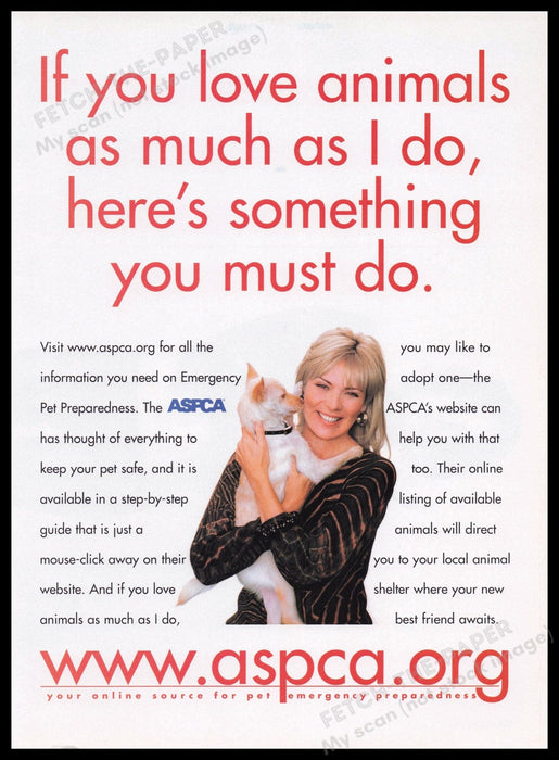 ASPCA Kim Cattrell 2000s Print Advertisement Ad 2003 Fetch the Paper!
