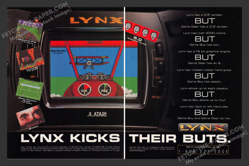 1993 Print Advertisement 2 Page Atari LYNX Console Video Game Ad.