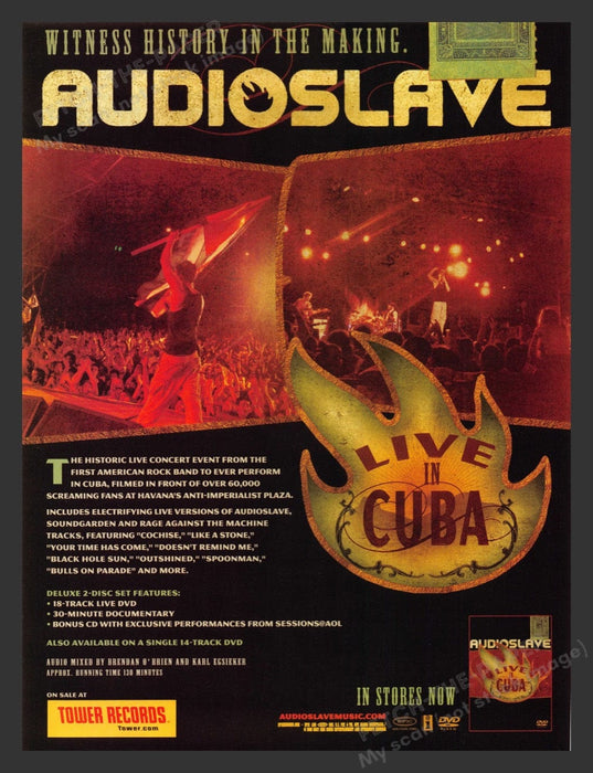 2005 Audioslave Concert in Cuba Print Advertisement Ad