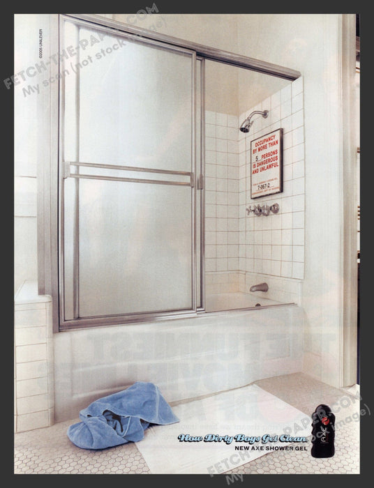 2005 Print Advertisement Axe Shower Gel Dirty Boys Shower Occupancy Ad.