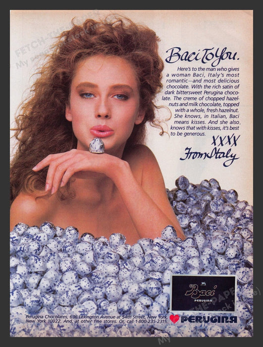 1988 Baci Perugina Chocolates Sexy Model Print Advertisement Ad
