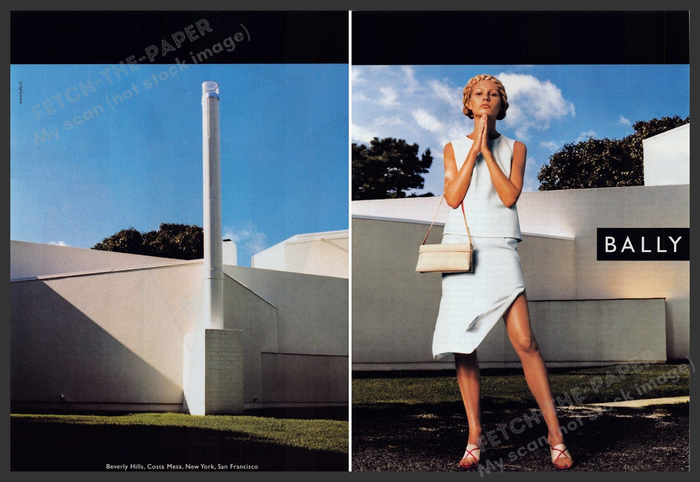 Bally Clothing 1990s Print Advertisement (2 pages) 1999 Legs Praying Model Fetch the Paper!