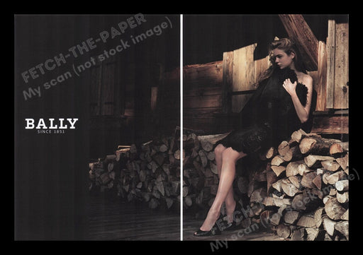 Bally Clothing 2000s Print Advertisement Ad (2 pages) 2007 Legs Wood Pile Fetch the Paper!