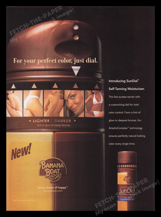 Banana Boat 2000s Print Advertisement Ad 2007 Self Tanning Promo Fetch the Paper!