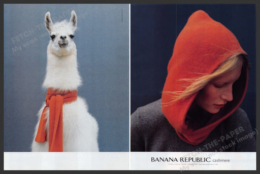 Banana Republic Cashmere Alpaca 1990s Print Advertisement Ad (2 pages) 1999 Fetch the Paper!